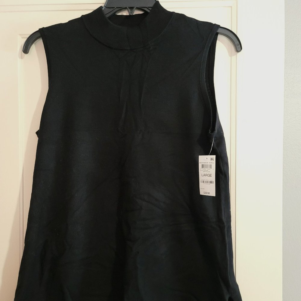 Women's Sleeveless Mock Turtle neck sweater- Size Large